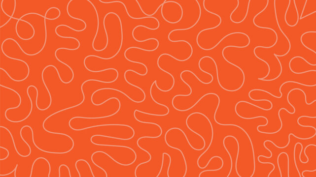 Abstract organic wavy lines on a vibrant orange background, a playful design element.
