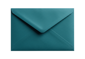 Isolated blank teal envelope for business or personal stationery in graphic design mockup