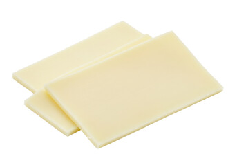 Isolated stack of butter slices, provolone cheeseburger for tasty food preparation at grill