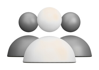 Group of people icon in gray and white isolated on transparent background