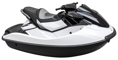 side view of white jet ski boat isolated on white background