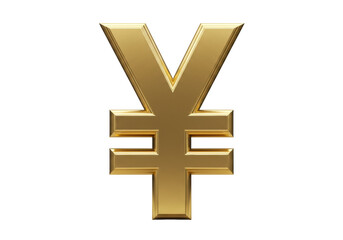 Obraz premium Isolated golden yen symbol, Japanese currency, financial icon, wealth, money, banking