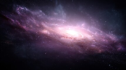 Obraz premium Majestic Spiral Galaxy with Vibrant Colors and Cosmic Elements