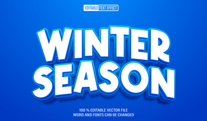 Editable 3d text style effect - Winter Season text effect Template