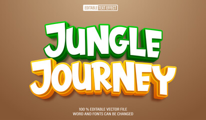 Editable 3d text style effect - Jungle Journey text effect Template