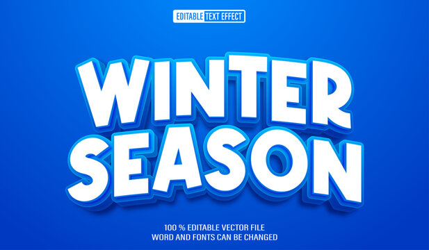 Editable 3d text style effect - Winter Season text effect Template