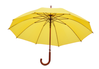 Isolated yellow umbrella for rain protection, stylish weather accessory close up indoors