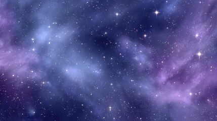 Naklejka premium Stunning Purple and Blue Cosmic Background with Twinkling Stars