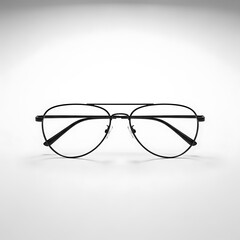 Black aviator glasses isolated on white background
