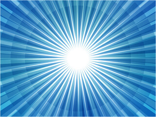 Blue Burst Light Rays Abstract Background Illustration