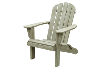 Isolated outdoor Adirondack chair perfect for relaxing in the sun in the garden or by the pool
