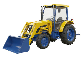 Isolated tractor backhoe loader vehicle equipment machinery for industry, construction, farming