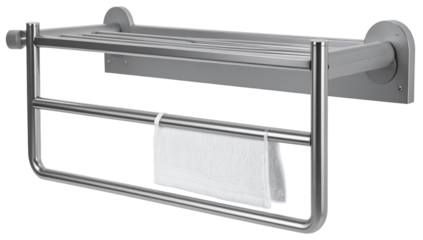 wall metal towel hanging rack isolated on white background