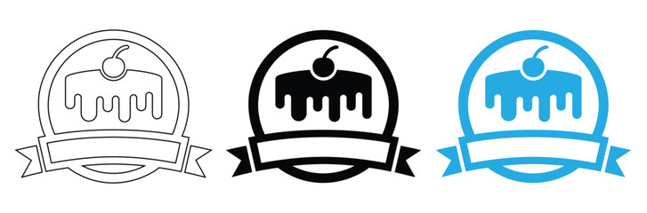 Cookie icon vector. Biscuit, cracker, Snack icon symbol in line, flat, and colors style on white background.Bakery logo designs for your business branding project,editable stroke icons,