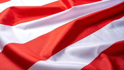 Red and White Striped Fabric Close-Up Texture.