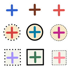 Fototapeta premium Plus Sign Icons Set