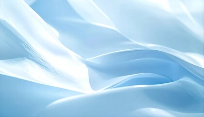 Fototapeta premium Abstract Light Blue Wavy Fabric Background.