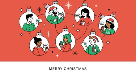 Christmas Cheer A Virtual Holiday Gathering of Friends Ornament Characters