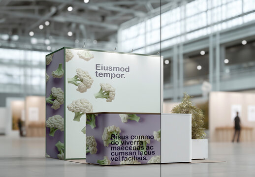Trade Show Booth Mockup With Counter