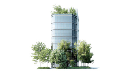 Building with trees around it on transparent background