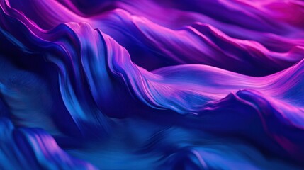 Obraz premium Abstract digital art depicting flowing, rippling fabric-like forms in shades of blue and purple
