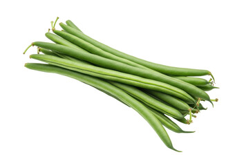 Isolated fresh green beans ready to be cooked, an ingredient for vegetarian diet meal