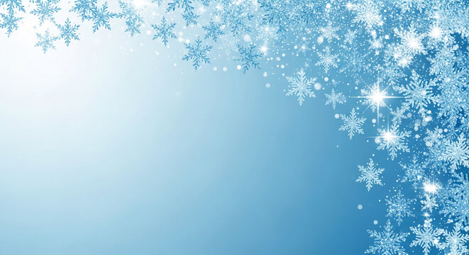 Blue sparkling snowflake pattern, winter theme, evoking a cool, festive, and joyous sensation, suitable for holiday related projects or seasonal promotions
