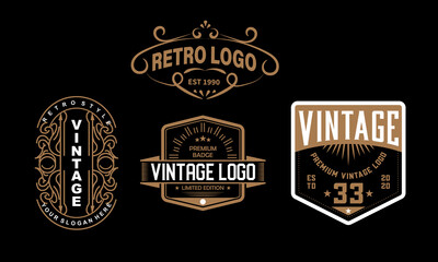 Retro Logo Badge Pack | Vintage Logo Bundle for Branding & Apparel Design