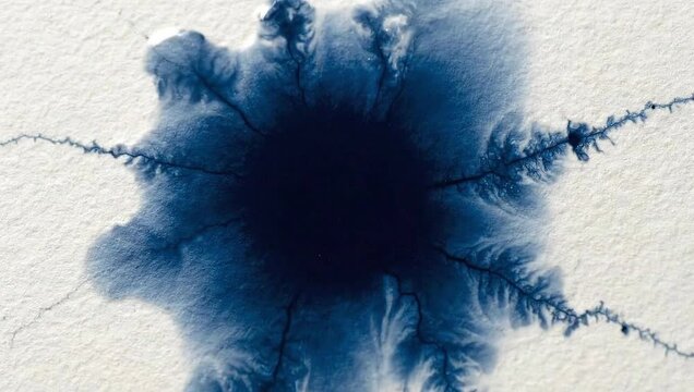Ink Blot Art: An abstract artwork reveals intricate patterns of ink on a textured canvas, showcasing artistic beauty.