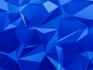 Abstract blue triangular glass texture with subtle reflections.