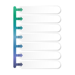 Vector illustration of a set of arrows, 7 steps.