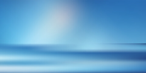 Blue empty room studio gradient used for background with spotlight and display. vector design.