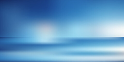 Blue empty room studio gradient used for background with spotlight and display. vector design.
