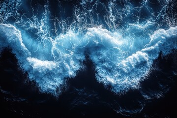 Dynamic ocean waves create a captivating visual for sea-themed advertising layouts