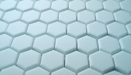 Fototapeta premium White hexagons form a textured surface creating a modern and geometric pattern with subtle shadows and a clean, minimalist aesthetic.