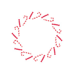 Candy Wreath.  Vector design element for bakeries and pastry shops. Design element