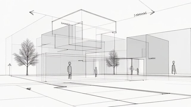 sketch of building