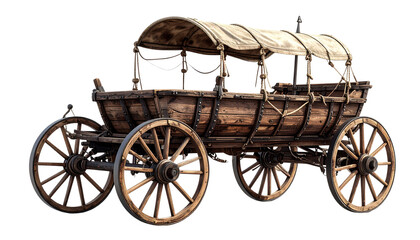 Fototapeta premium Ancient War Carriage Isolated on Transparent Background – Historical Battle Wagon PNG