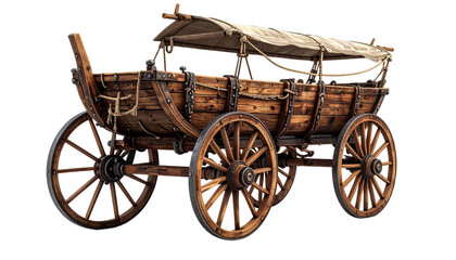 Fototapeta premium Ancient War Carriage Isolated on Transparent Background – Historical Battle Wagon PNG