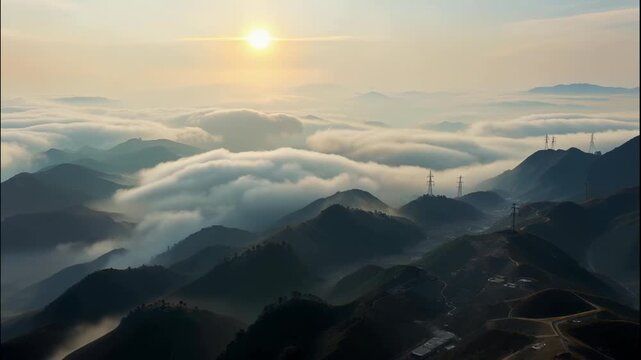 hyperlapse clouds over the mountail 4k ultra hd
