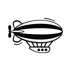 Flight, adventure travel, and air transportation, ready to use icon of airship