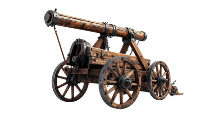 Fototapeta premium Ancient War Carriage Isolated on Transparent Background – Historical Battle Wagon PNG