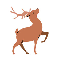 Christmas reindeer vector illustration, festive holiday decoration design for cards, posters, invitations, and seasonal artwork