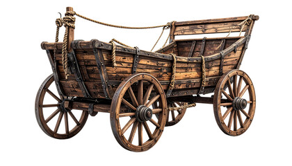 Fototapeta premium Ancient War Carriage Isolated on Transparent Background – Historical Battle Wagon PNG