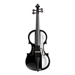 Fototapeta premium A starkly contrasted depiction of a violin, split vertically, with one side black and the other white