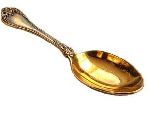 Spoon with gold isolated. PNG transparency