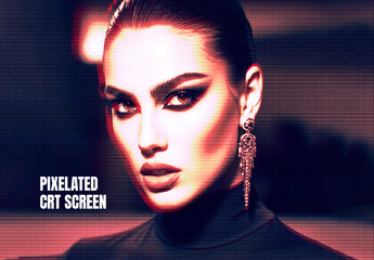 Pixelated CRT Screen Photo Effect