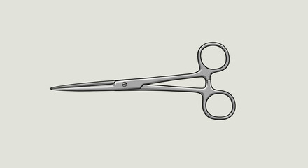 Silver surgical clamp with two finger rings on a light gray background