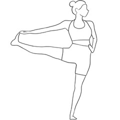 Yoga Pose Line Drawing Illustration