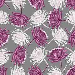 Floral pattern seamless ,flower branches seamless pattern ,aesthetic ,Jacobean flowers pattern design Seamless flower pattern with colorful little flowers. Simple flat bright flowers background